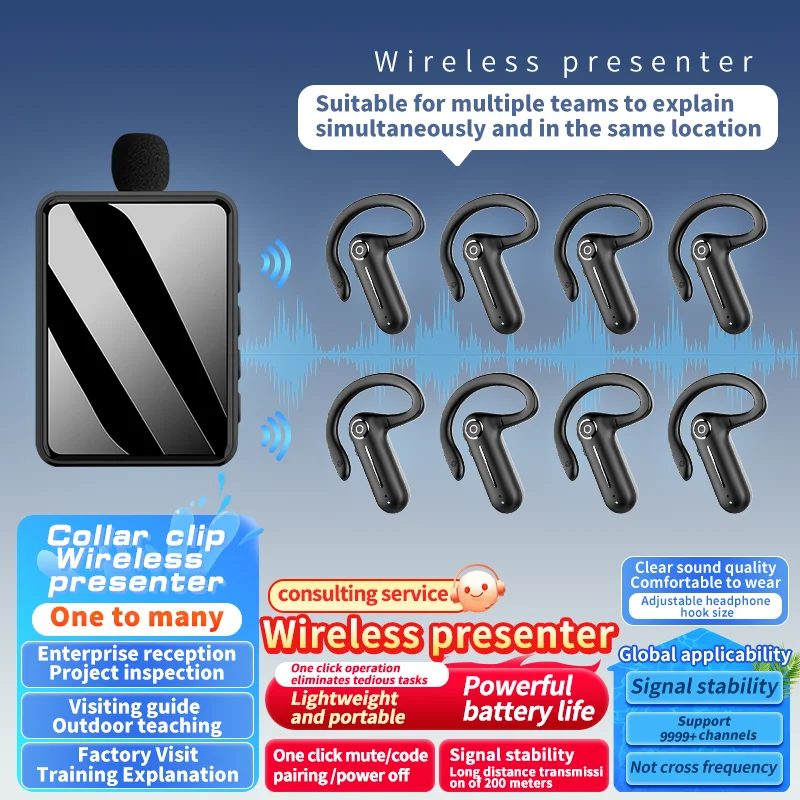 

2025 hot sale 2.4G Wireless Magnetic Charging Walkie Talkie Whisper Tour Guide System for Simultaneous Interpretation & Church T