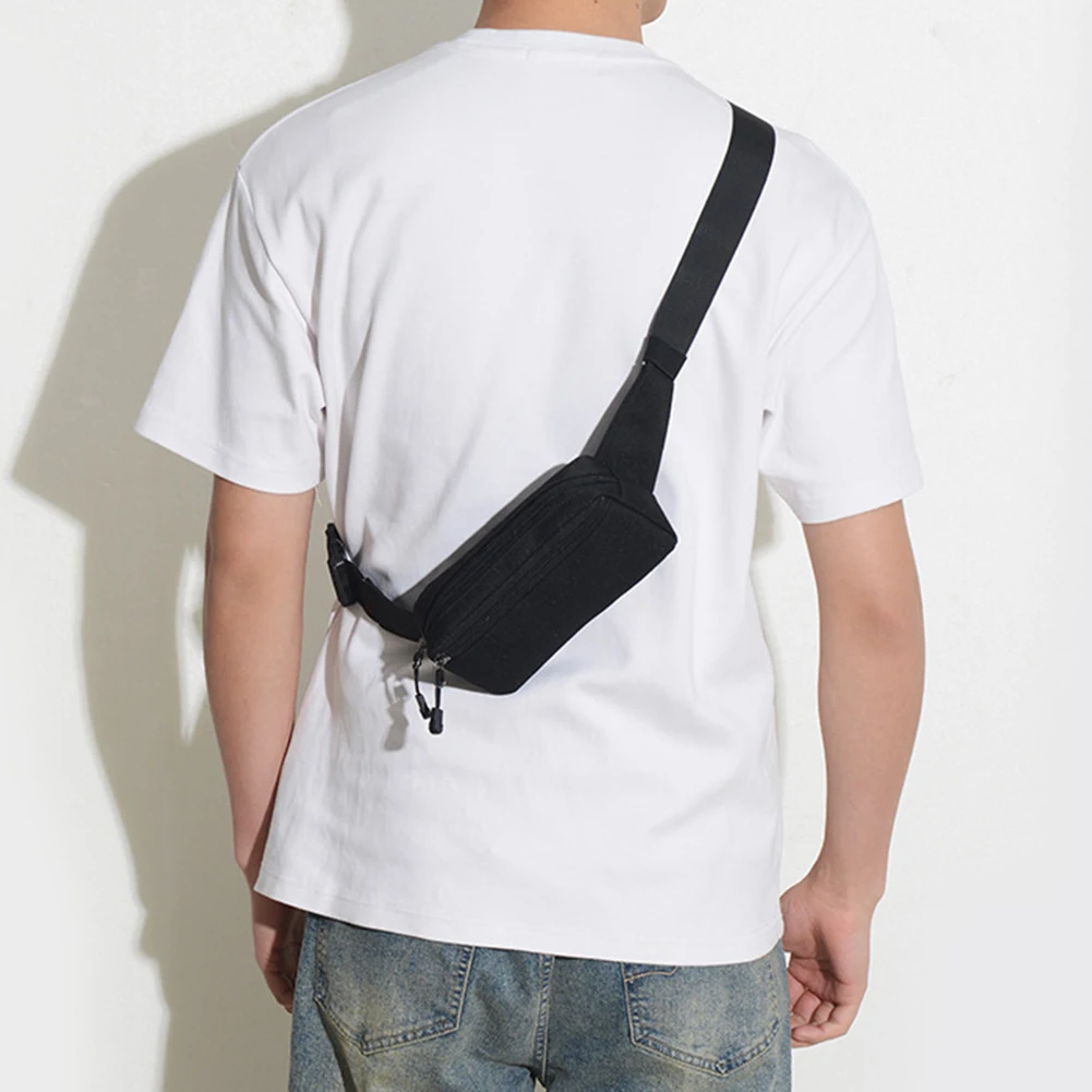 Men Sports Waist Bag,Waterproof Shoulder Cross-Body Chest Bag,Adjustable Elastic Strap Fanny Pack,Casual Wallets Waist Pack