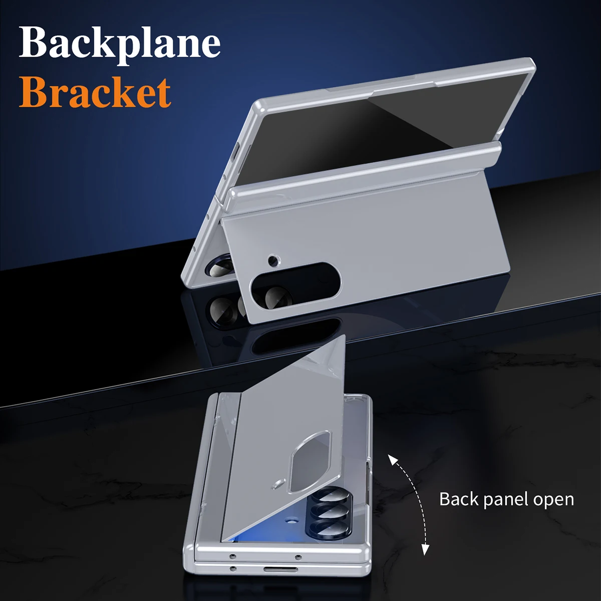 

Для Samsung Galaxy Z Fold 7 6 5 4, чехол-подставка с отделкой фортепиано и стеклянной защитной пленкой для экрана, складной кронштейн для телефона, полный противоударный чехол