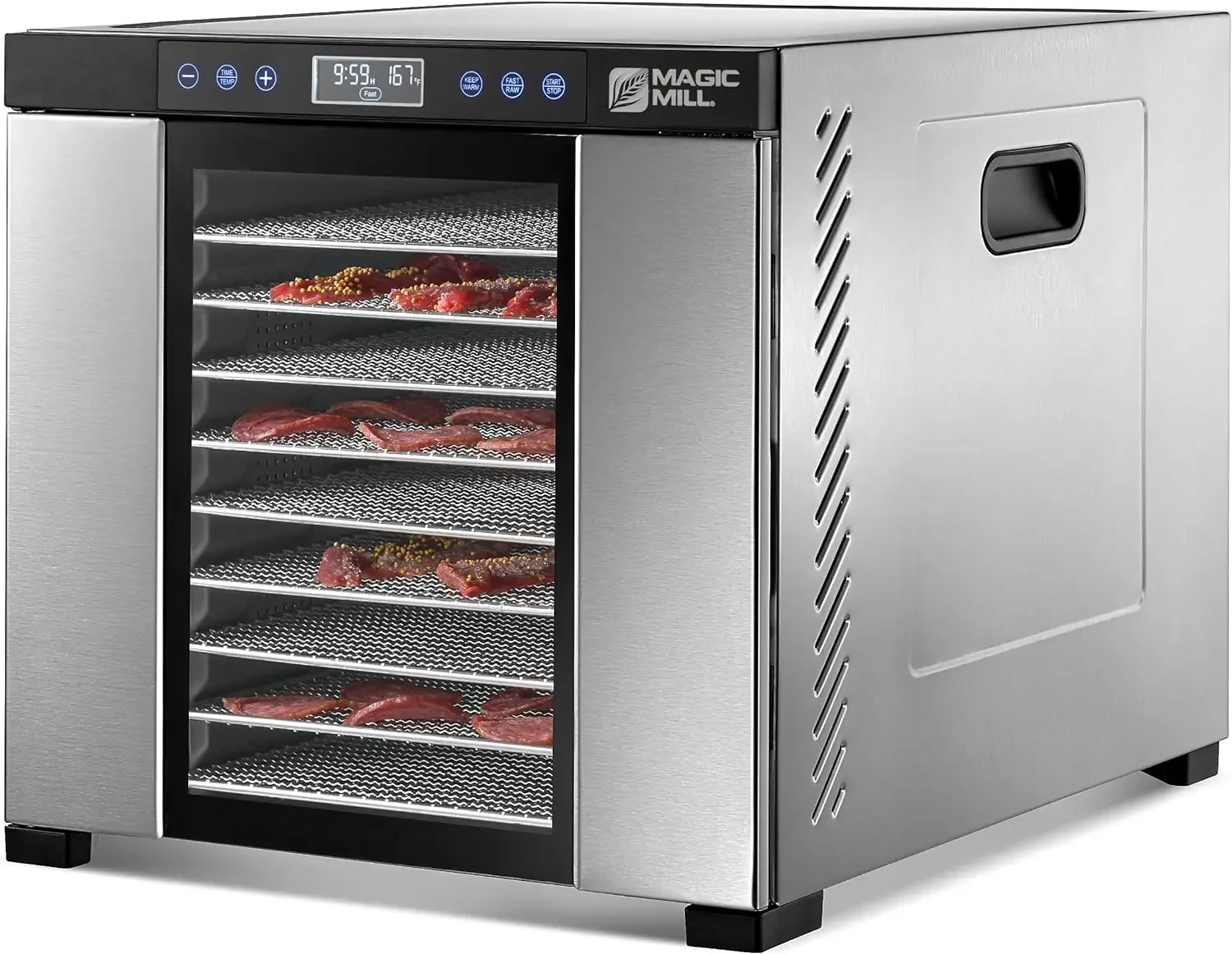 Food Dehydrator Machine | 11 Stainless Steel Trays | Adjustable Timer & Temperature Control | Jerky, Herb, Meat, USA