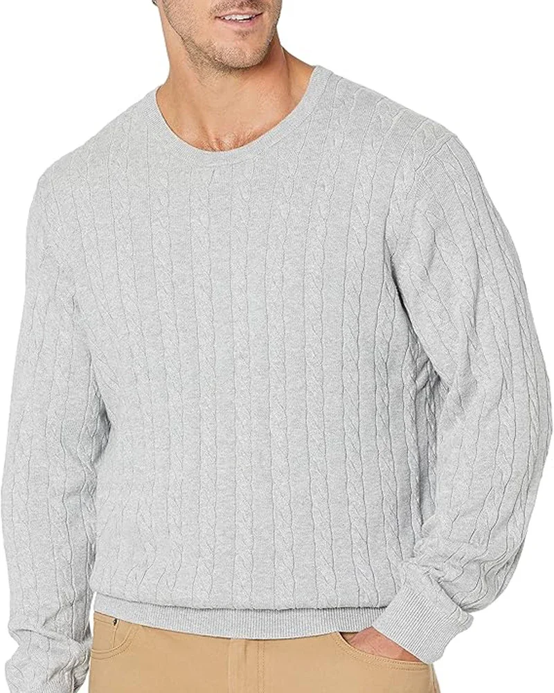 Men's custom cashmere sweater, 100% pure cashmere round neck, thick and loose oversized knitted bottom wool sweater