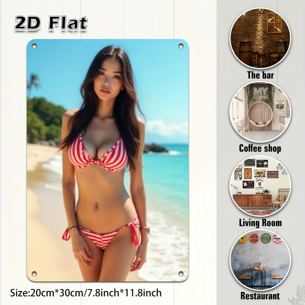 

2D Funny Bikini Girl Wall Art for Home Decor, Perfect Halloween & Christmas Gift