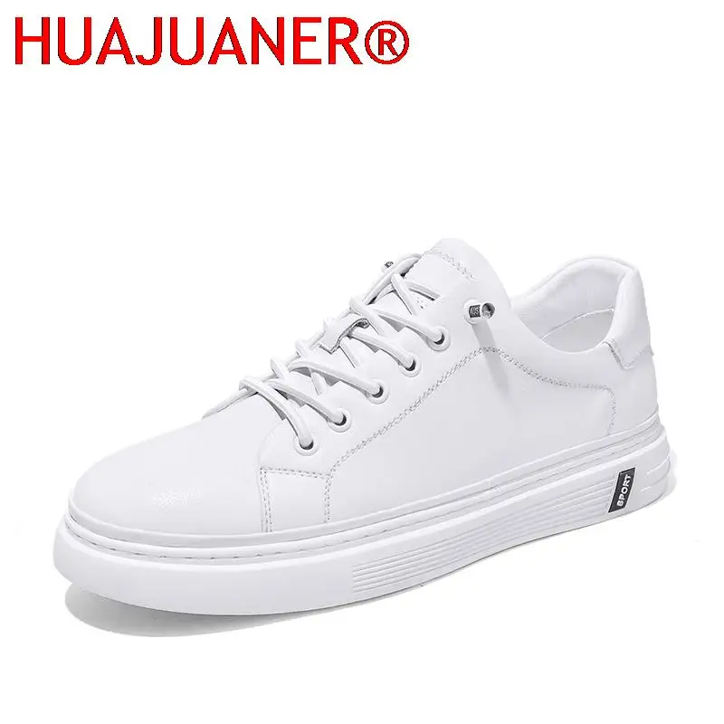 

Spring Autumn New Casual Brand Shoes For Men Leather White Sneakers Men Young Boy High Quality Non-Slip Walking Men's Shoes