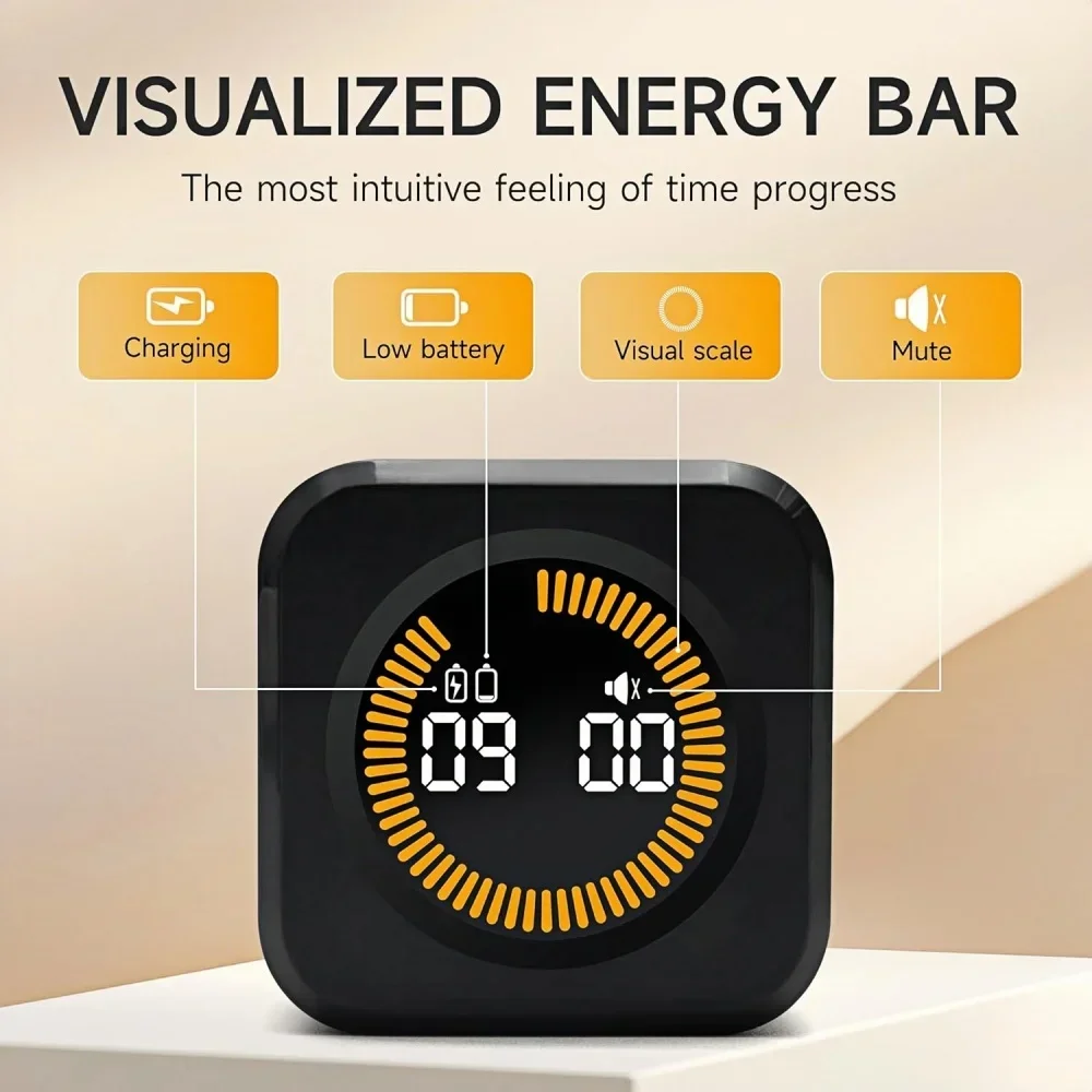 Gravity Sensor Cube Timer, Visual Flip Digital Countdown Clock for Study Fitness Kitchen, Mini Time Management Tool for Kids