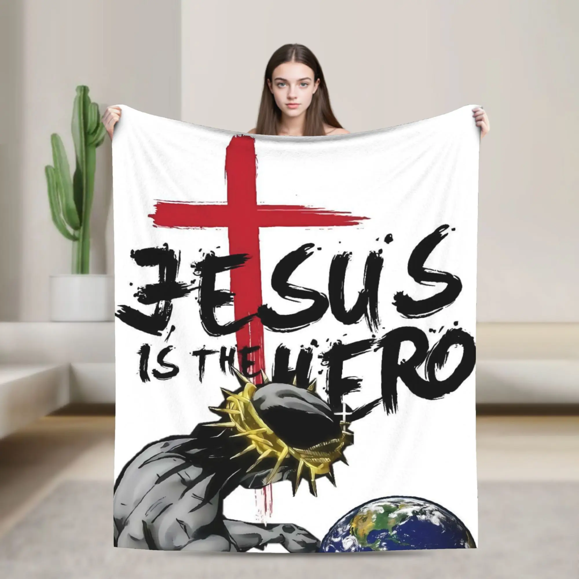 

Бог хороший Иисус - герой Фланелевое одеяло Зимнее теплое одеяло для детской гостиной Уличное покрывало Диван-кровать