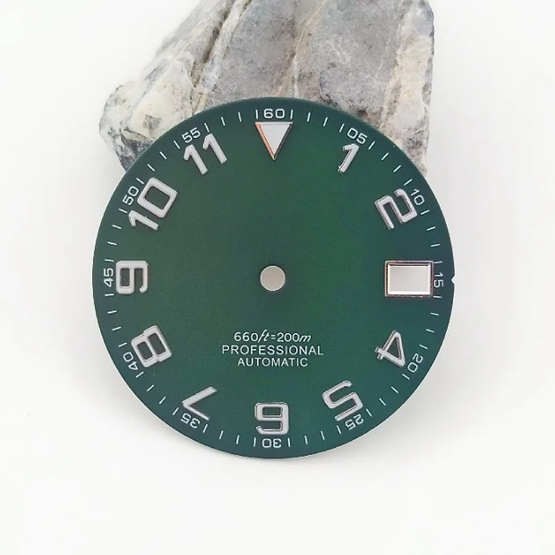 NH34 циферблат NH35 циферблат с арабскими цифрами BGW9 сине-зеленый светящийся циферблат 28,5 мм для NH34/NH35 Часовые аксессуары