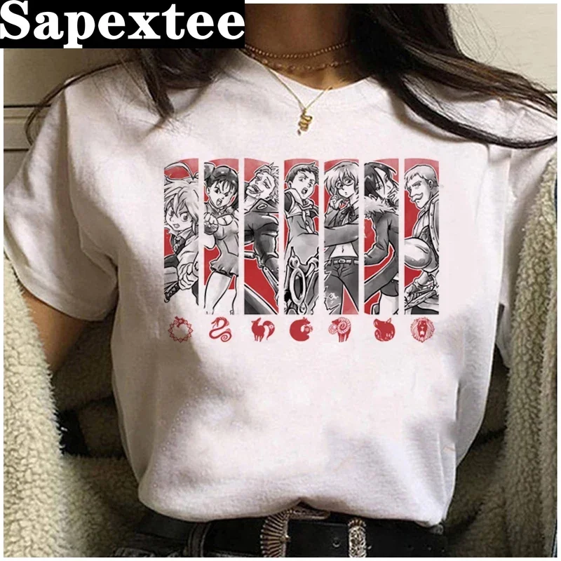 Japanese Manga Seven Deadly Sins T Shirt Men Kawaii Cartoon Nanatsu No Taizai Meliodas Graphic Tees Summer Top Anime Tshirt Male