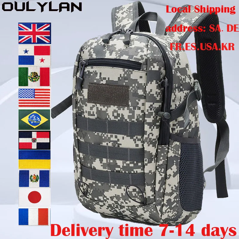 Oulylan Small Backpack 600D Encryption Bylon Sturdy Waterproof Tactical Military Rucksack Boy Girls Bag Camping Cycling Travel