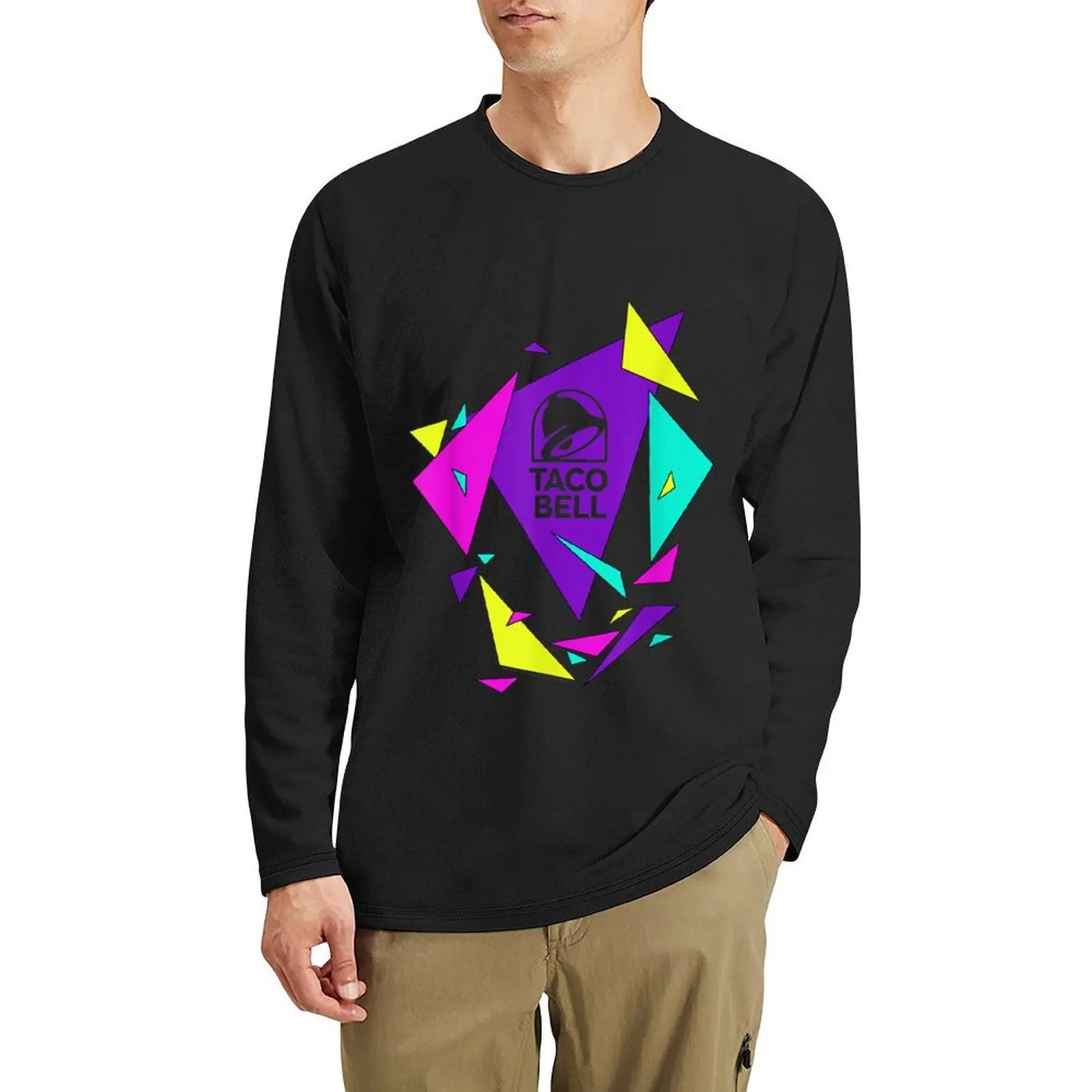 

Taco Bell Triangles Long T-Shirt oversized t shirts Oversized t-shirt man clothes black t shirt plain white t shirts men