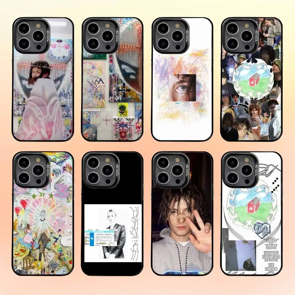 

Bladee 333 Drain Gang Phone Case For iPhone 16,15,14,13,12,11,Pro,MAX White Matte Shockproof Cover