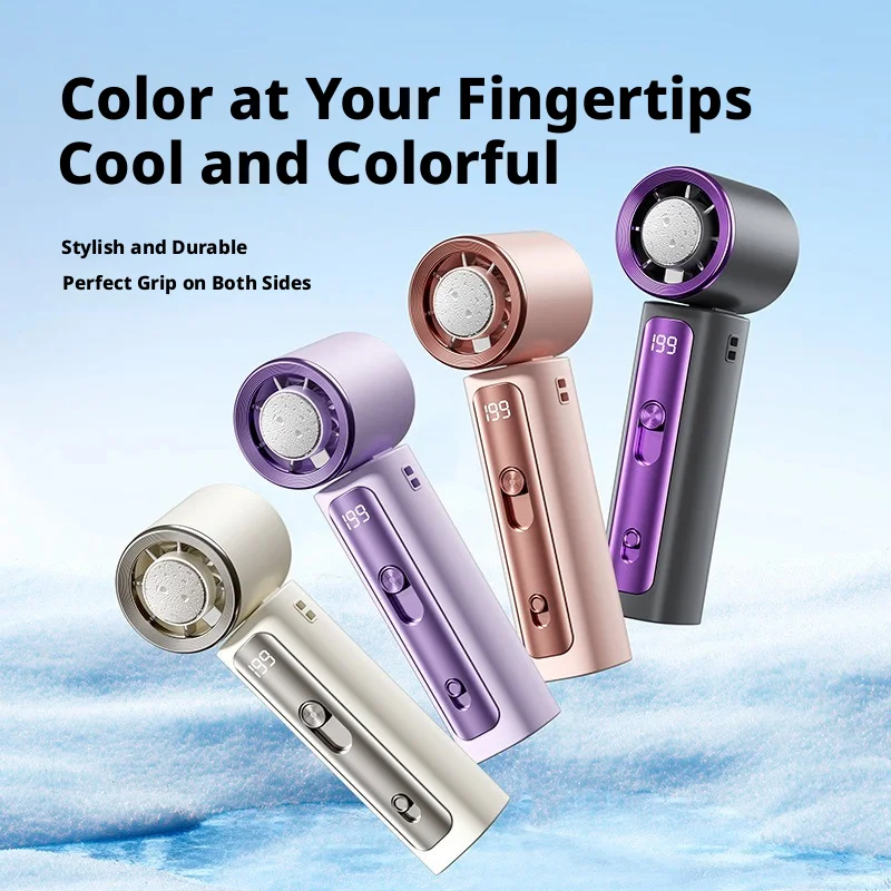 

Semiconductor Refrigeration Handheld Fan 199 Gears Mini Portable USB Rechargeable Silent Ice Cooling Pocket Fan 2026 New Arrival