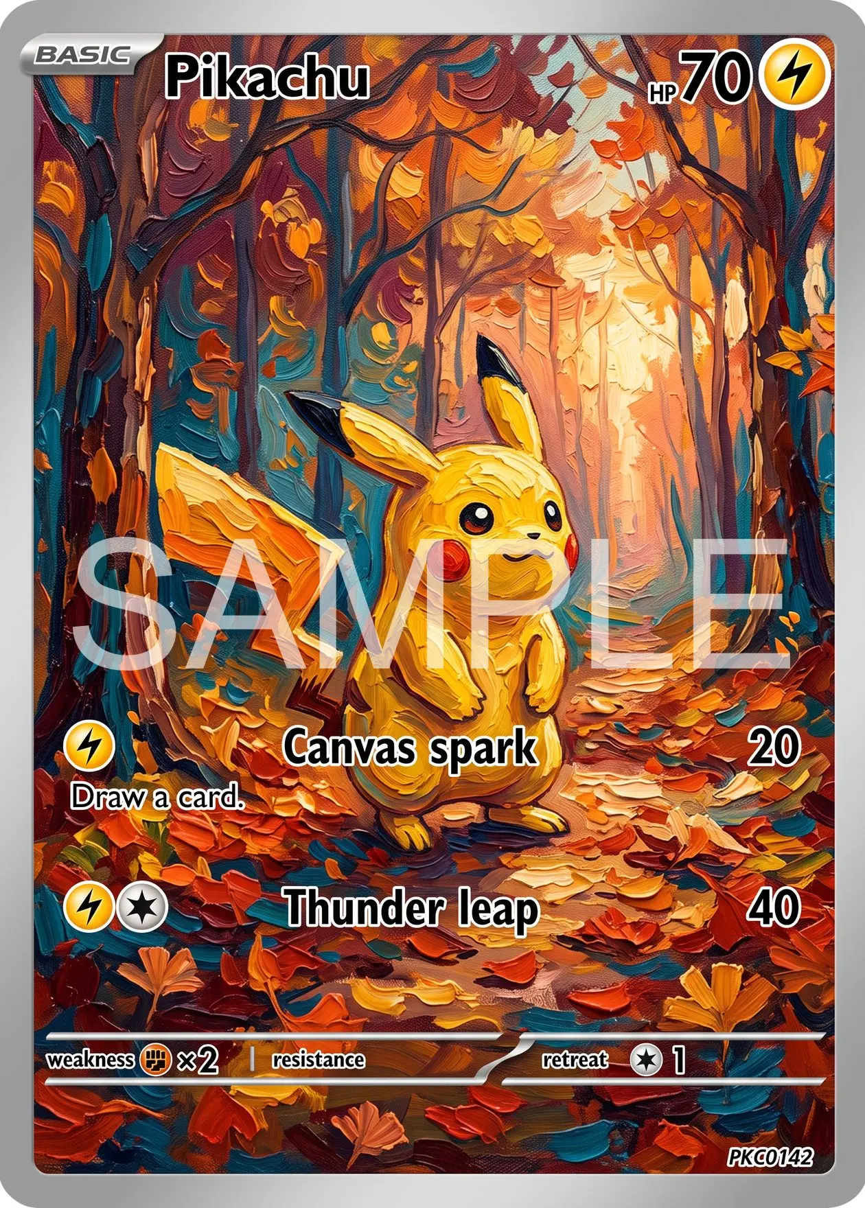 7Pcs PKM Cards PTCG Post Impressionist Oil Painting Style Gengar Eevee Bulbasaur Umbreon Rowlet Greninja Collection Cards PTCG
