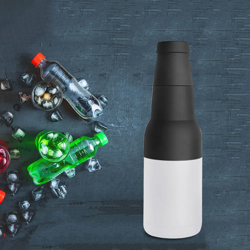 12oz bebida pode garrafa titular 3 em 1 tanque de cerveja de aço inoxidável com abridor de parede dupla garrafa isolada a vácuo bebida balão a vácuo