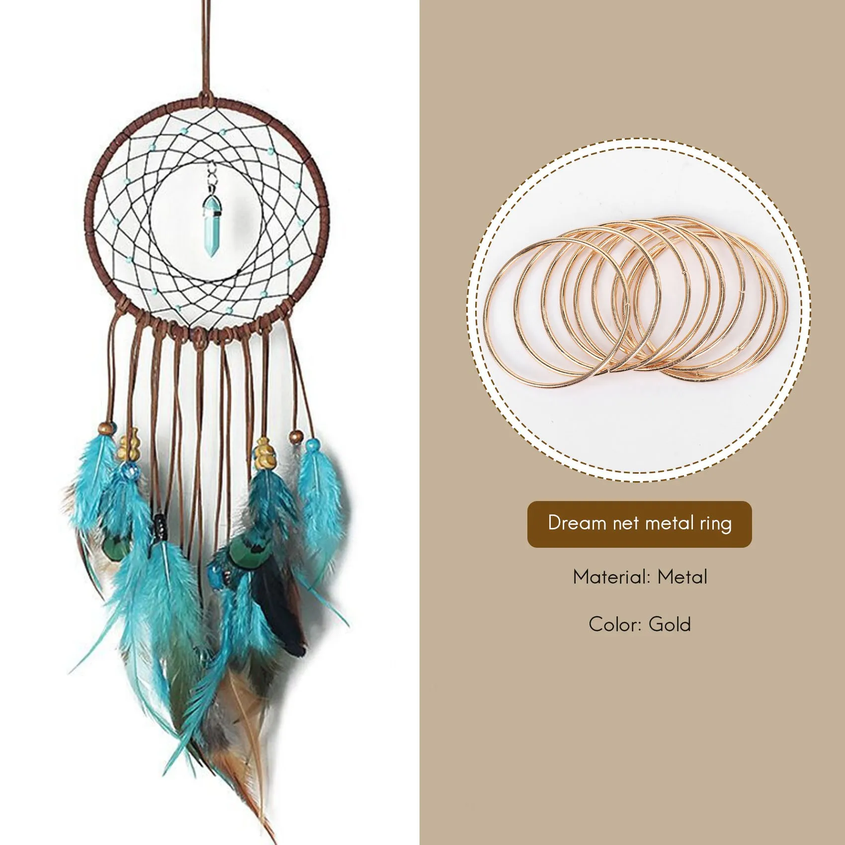 A44M 10 Pack 3 Inch Gold Dream Catcher Metal Rings Hoops Macrame Ring for Dreamcatchers and Crafts