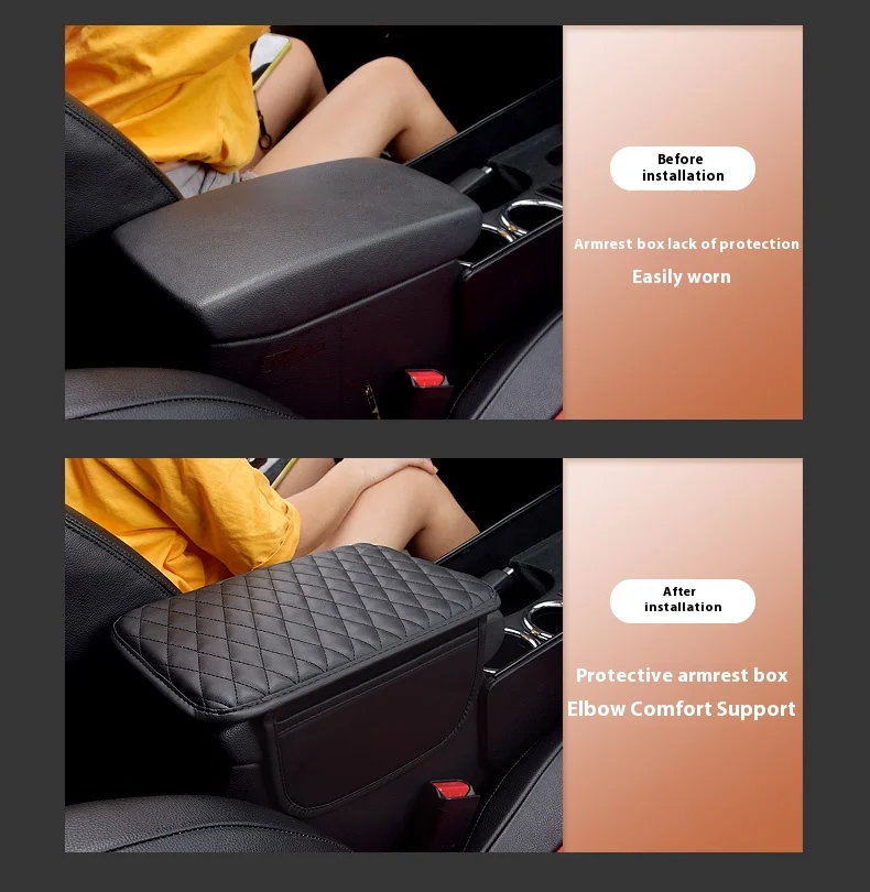 Car Interior Accessories Armrest Box Height Increase Pad Storage Bag Center Console Protector Cover for golf 4 5 6 7 8 mk5