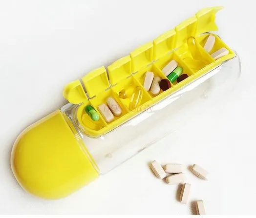 Creative Medicine Box Water Cup Outdoor Travel Portable Plastic Cup Medicine Box Capsule Pill Cup