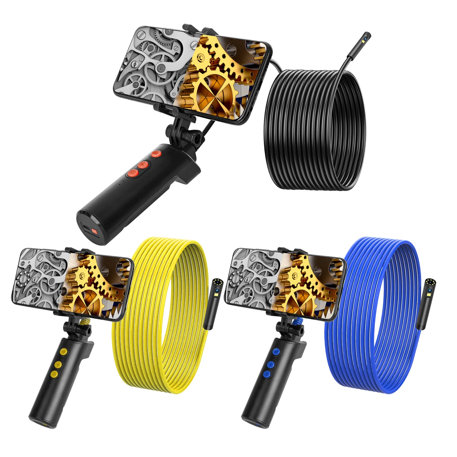 Dual Lens 2MP 1080P WIFI Endoscope 8mm  Side-View&Front View  CMOS Borescope Inspection Digital Microscope Camera Otoscope