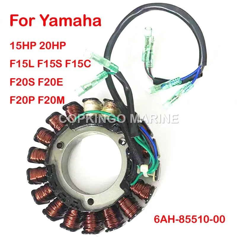 

Boat Outboard Stator 6AH-85510-00 For Yamaha Motor 15HP 20HP F20-05000200 TJ6114 F20