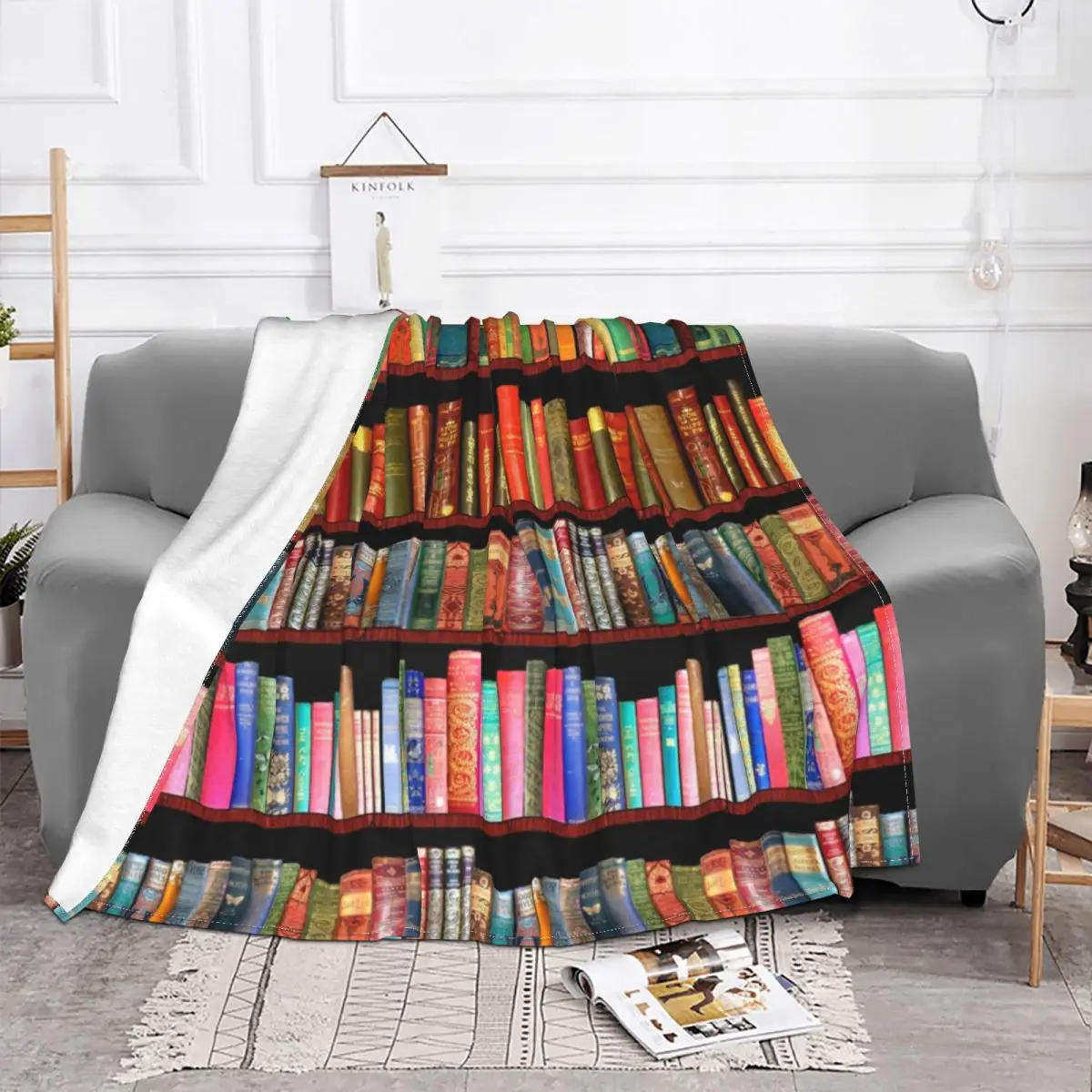 Jane Austen Antique Books Blanket Flannel All Season British Antique Books Warm Throw Blankets for Home Office Plush Thin Quilt