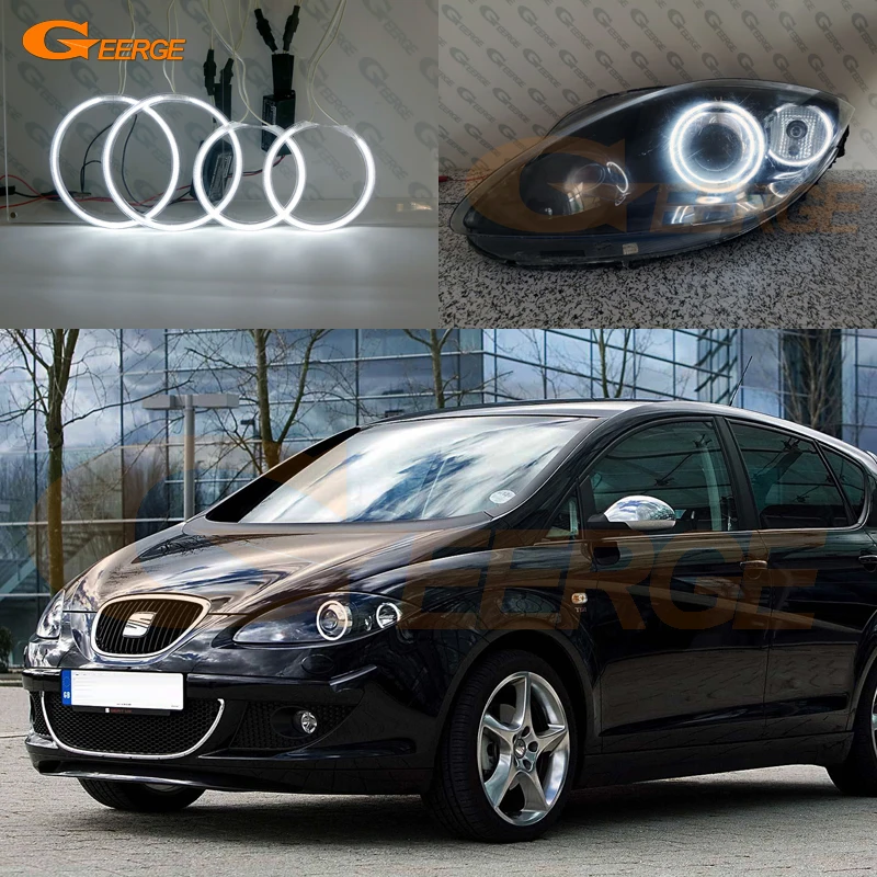 For Seat Altea Leon Toledo Headlight Excellent Ultra Bright Ccfl Angel Eyes Halo Rings Kit Car Accessories