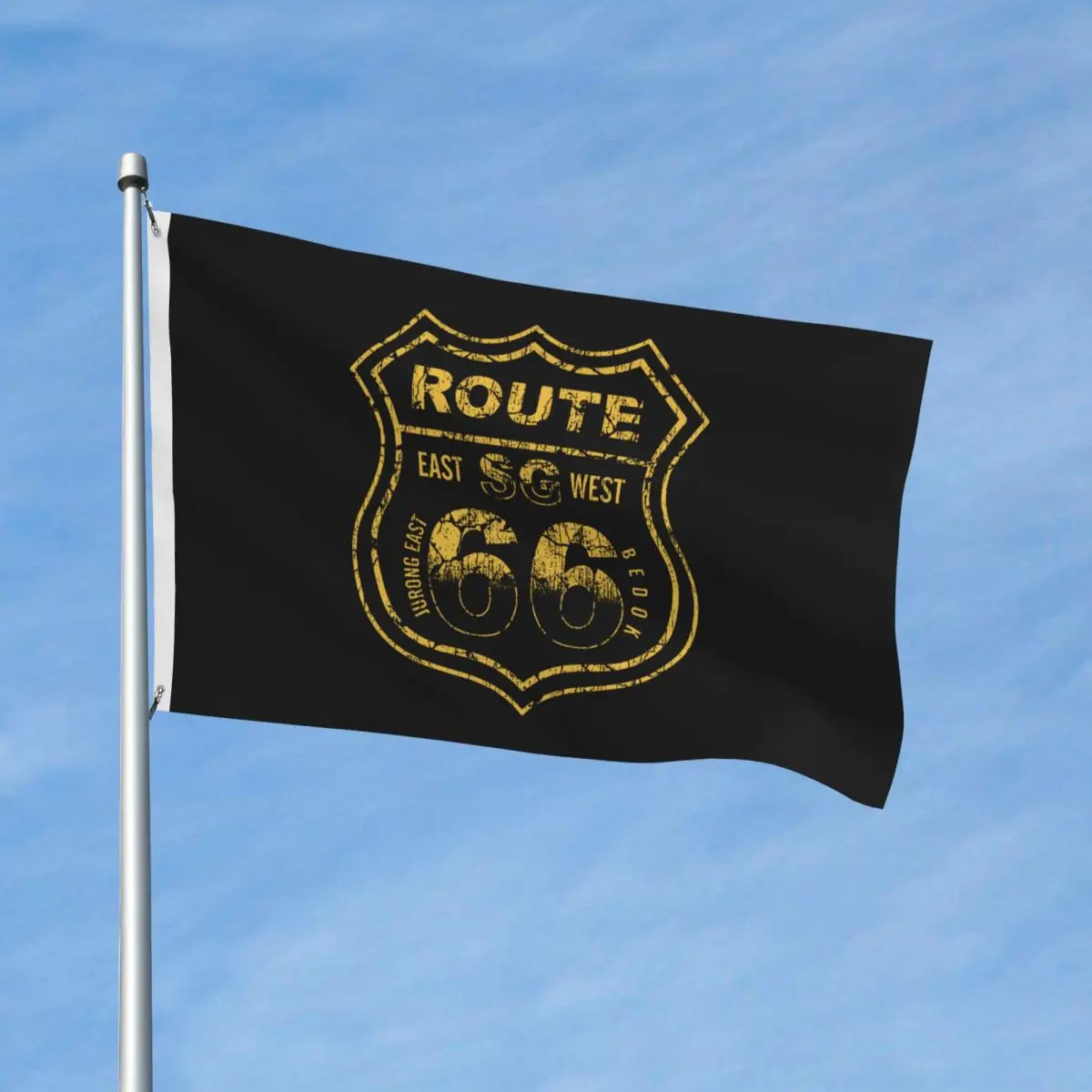 Route 66 SG P142C2 Flag Fade Proof Outdoor Banner Mother Road American Classic Oldschool All Weather Hanging Decoration 90x150cm