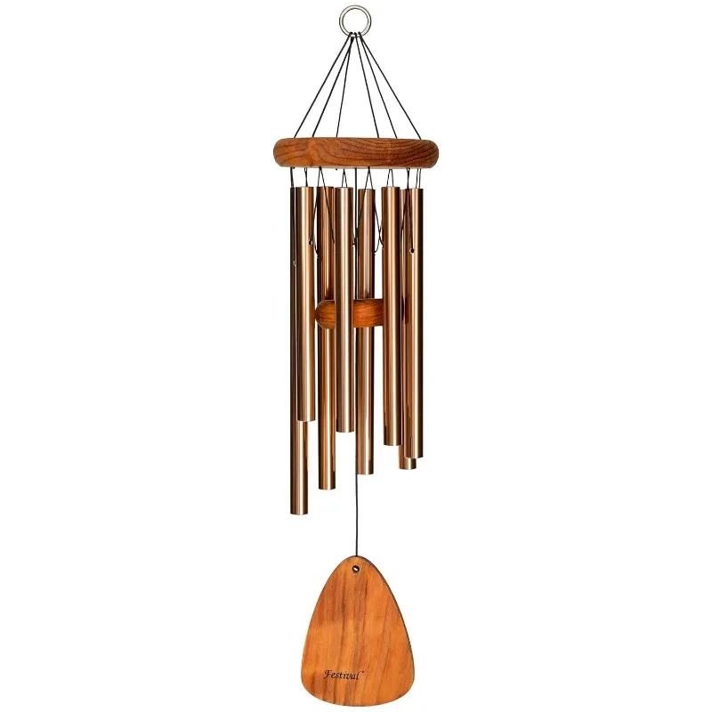 24-inch Redwood Wind Chime 8 Tubes in Bronze by Wind River for Patio, Backyard, Garden, and Outdoor décor