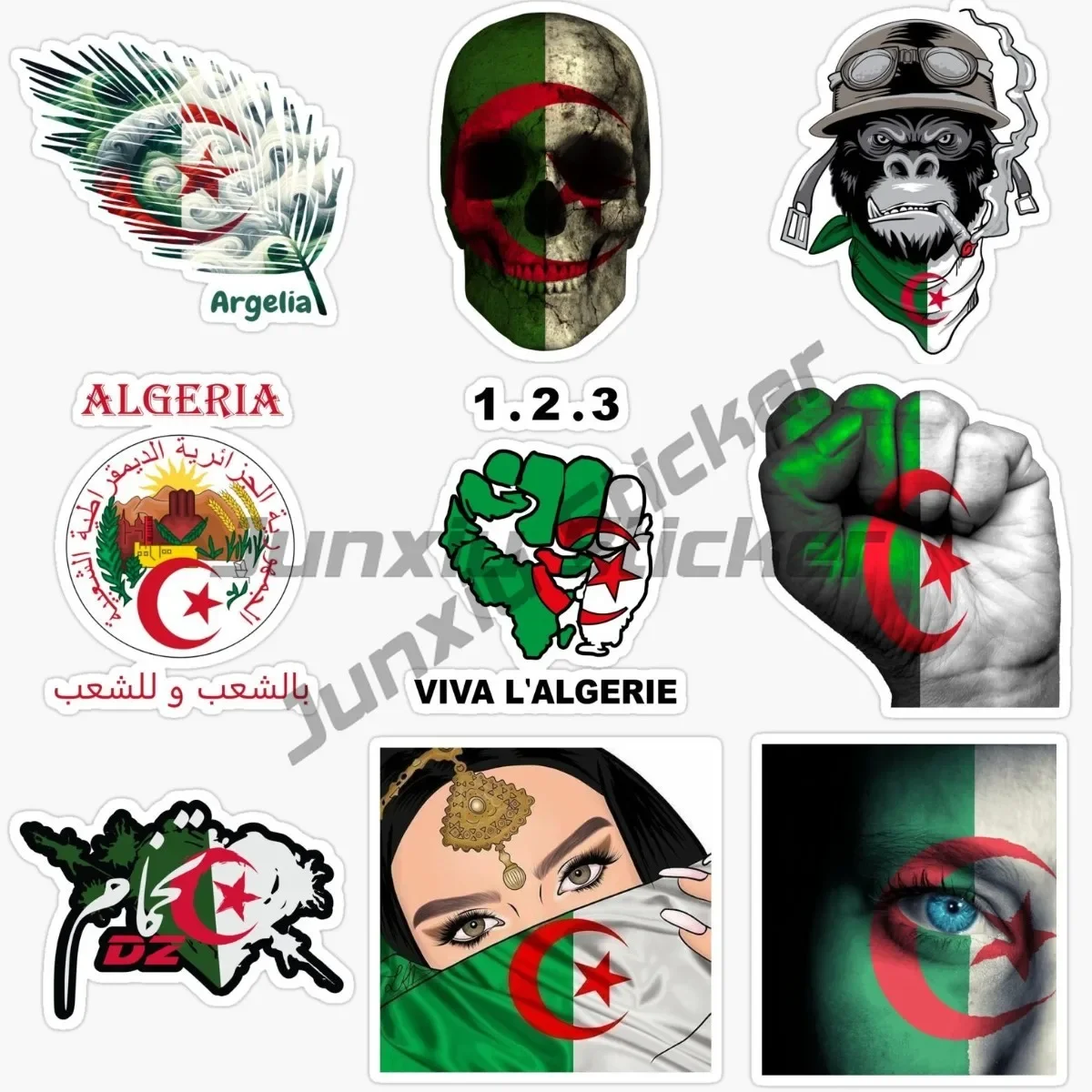 

Creativity ALGERIA Flag Map National Vinyl Waterproof Anti-UV Decal Bottle Tumbler Boat Car Truck Window Kayak Bumper Sticker