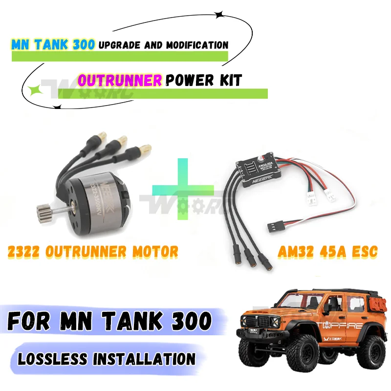 1/12 RC coche trepador MN300 2322 2600KV 3500KV Motor sin escobillas AM32 45A Metal ESC enchufe Original para tanque 300 Kit de energía de actualización
