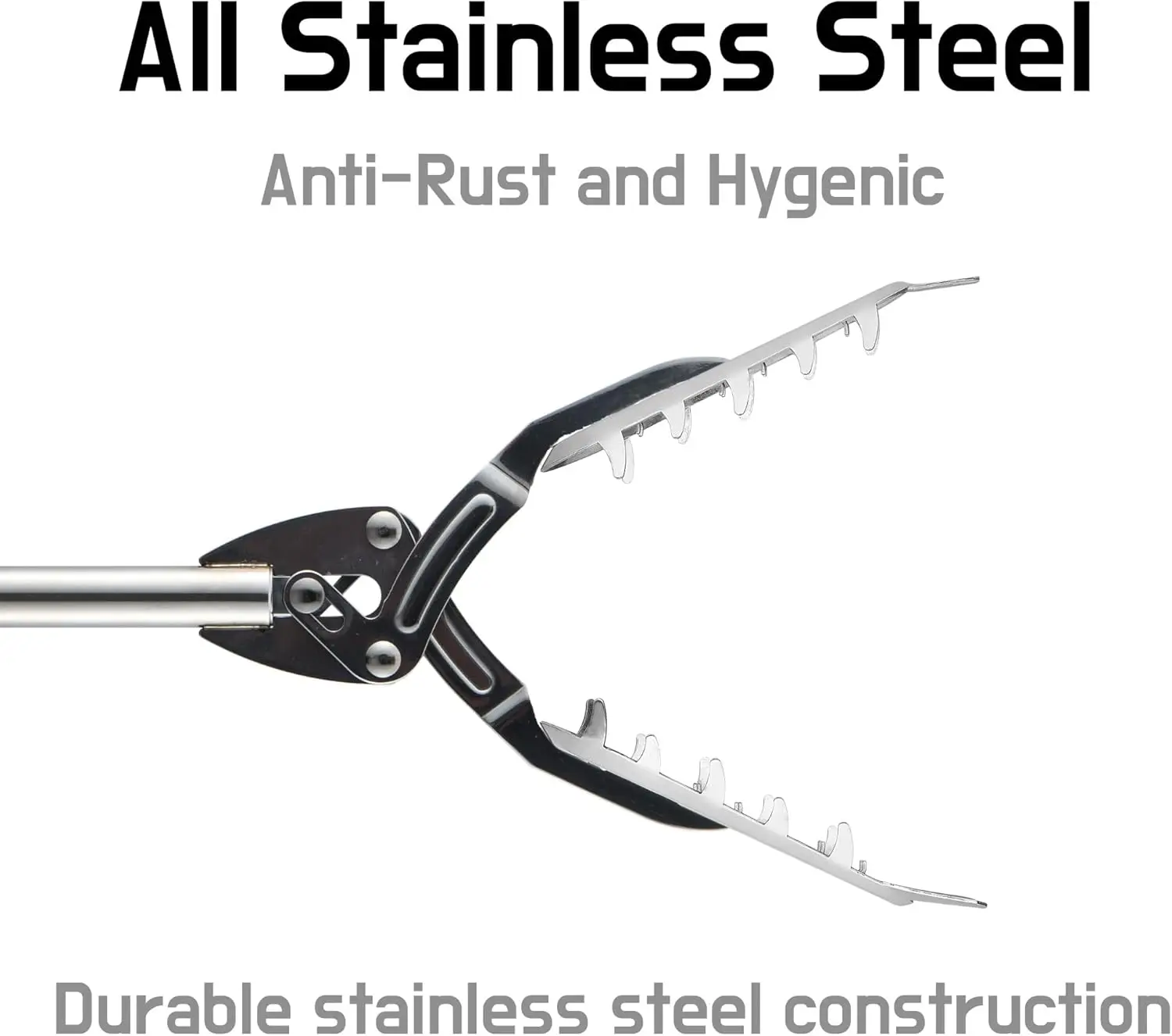 

Premium Stainless Steel Grabber Reacher Pickup Tool Heavy Duty Trash Picker Log BBQ Fireplace pits Snake Tongs (41 inch)Hot Sale