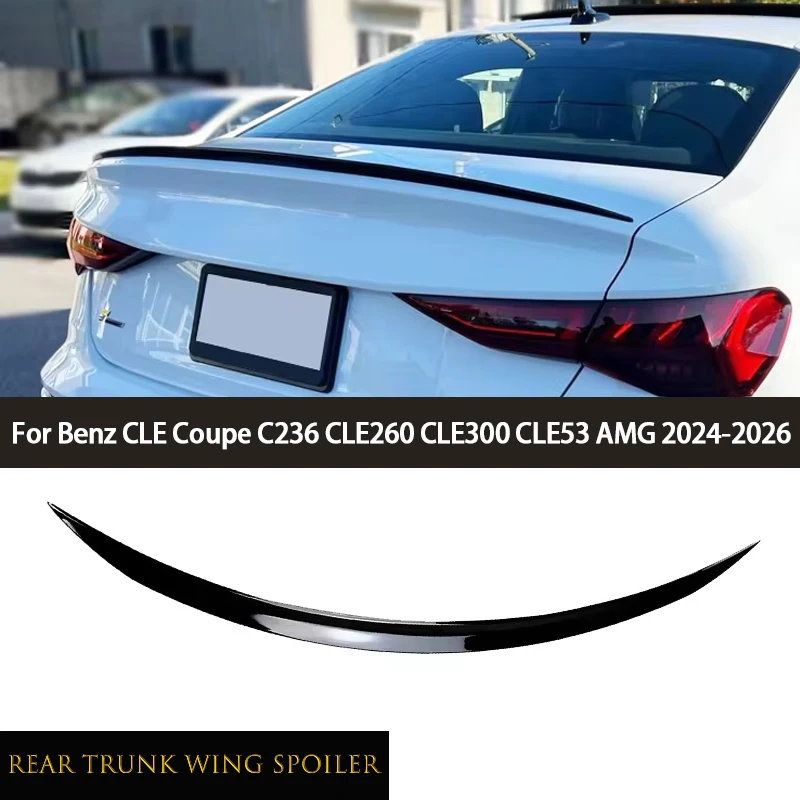 Car Exterior Tuning Rear Trunk Lid Spoiler Wing Stickers For Mercedes Benz CLE Coupe C236 CLE260 CLE300 CLE53 AMG 2024-2026