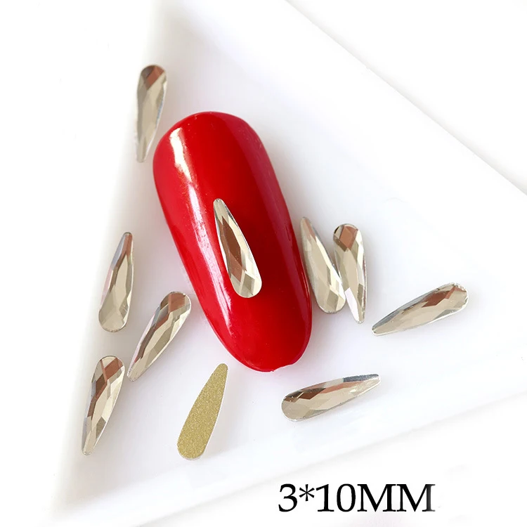 100ชิ้น/ล็อตคริสตัล3D Rhinestones แบน Shiny หินเล็บตกแต่งเล็บชิ้นส่วนอัญมณีเล็บคริสตัล Strass อุปกรณ์เสริม