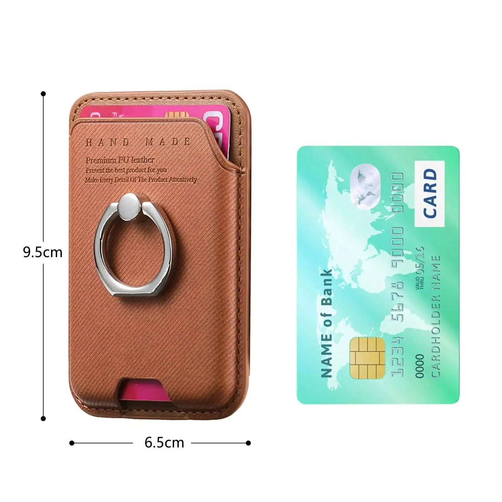 OUIO Non-slip Phone Card Bag Suitable For Magsafe Magnetic Phone Case Universal Wallet Finger Ring Buckle Holder Desktop Support - view 6