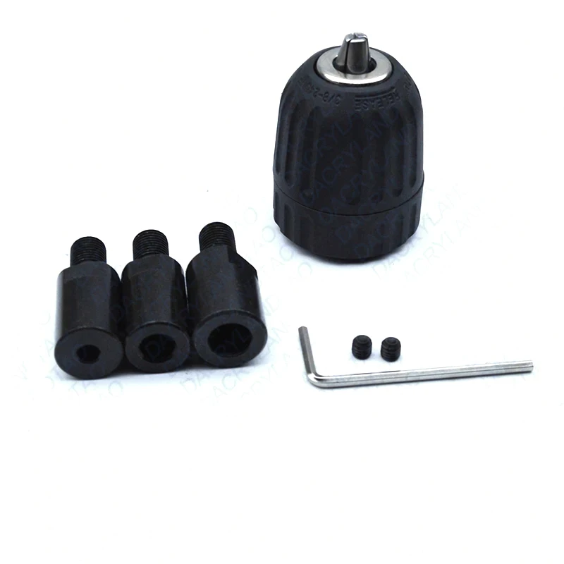 

New 0.8-10mm Keyless Drill Chuck 3/8-24UNF With 5/6/6.35/8/10/12/14mm Chuck Adaptor for Impact Wrench Conversion