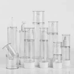 24pcs 15ml 30ml 50ml 80ml 100ml 120ml 150ml 200ml Empty Clear Airless Lotion Cream Pump Bottle Mist Spray Perfume Bottles