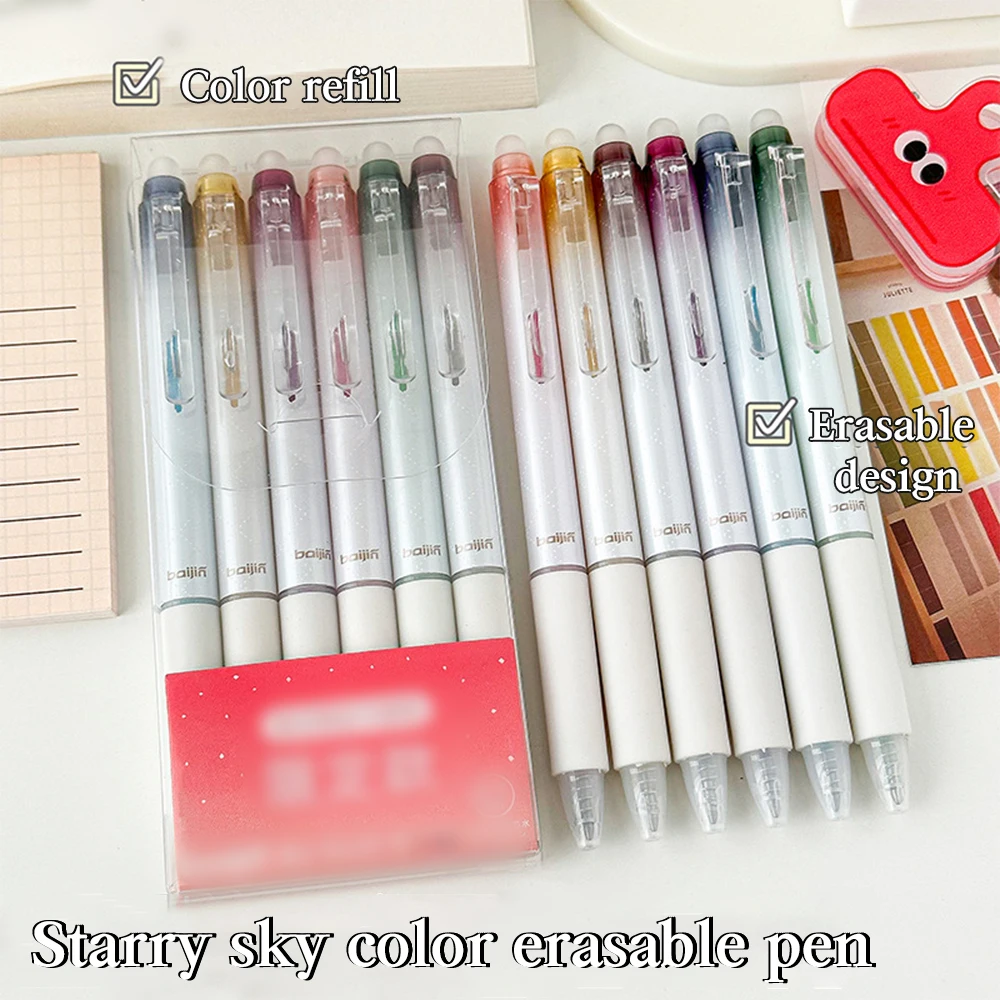 Creative Scented Erasable Gel Pens 0.7mm Glitter Neutral Pens Colorful Needle Pens For Writing Korean Stationery Office