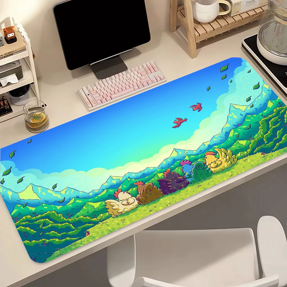 S-Stardew Valley Pattern Game Mousepad Pad Gummi-Mausmatte Schreibtisch-Gaming-Anti-Rutsch-Tischmatte Gamer Cabinet Mousepad Tastaturpad