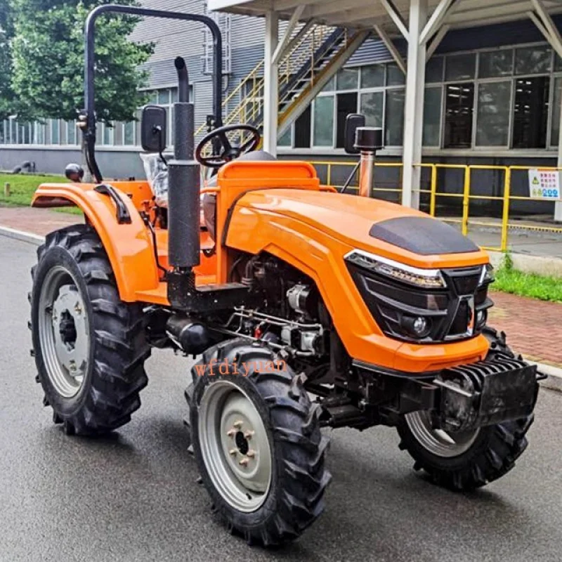 Mini trator agrícola diesel, fazenda 4x4, motor multifuncional, poderoso, 75HP, 4WD, barato, para venda