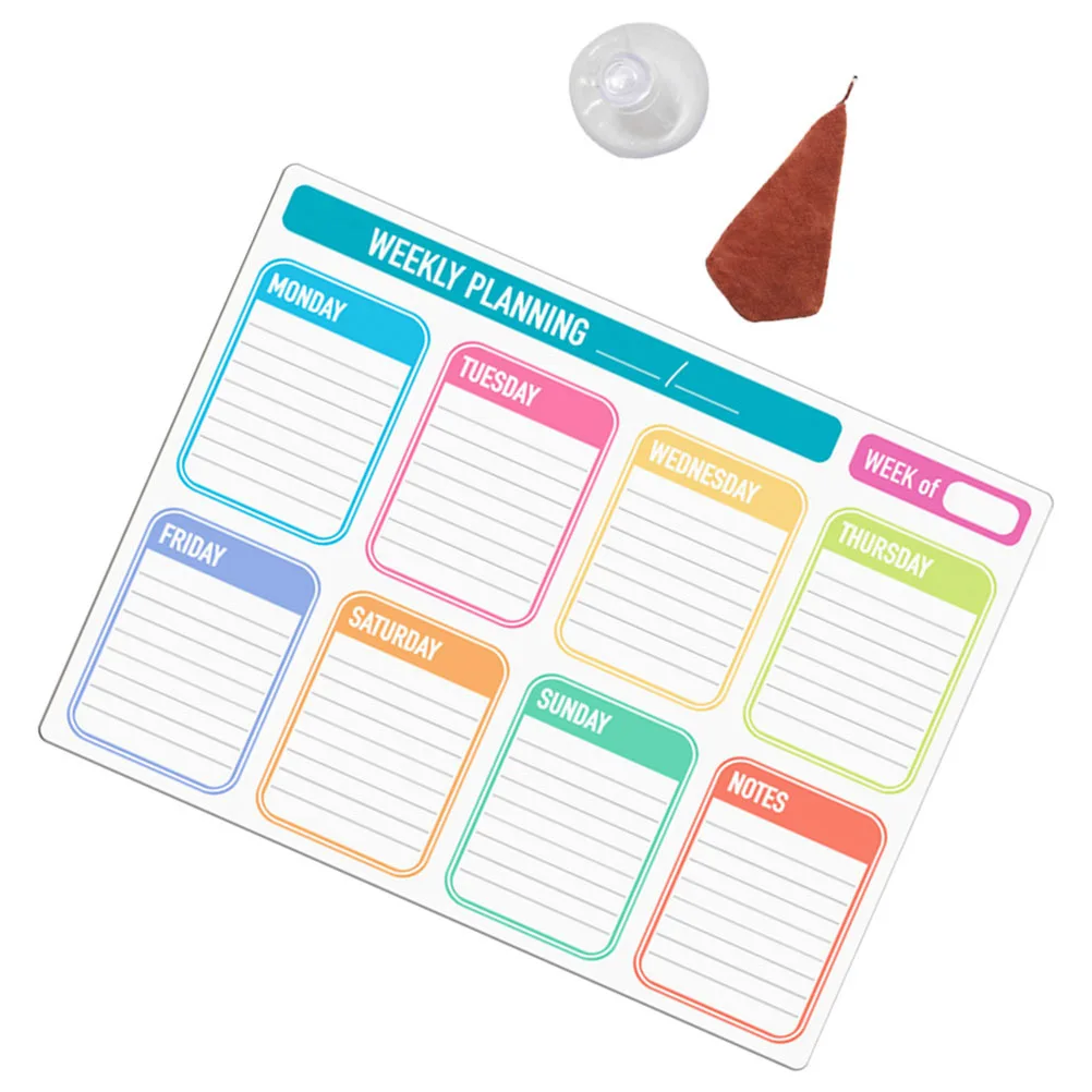 1Set Magnetic Refrigerator Whiteboard Dry Erase Planner Board Weekly Schedule Calendar Meal Menu Reusable Dry Erase Calendar