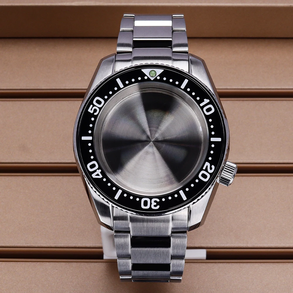 

42mm Mechanical Diver Watch Case Sapphire Glass Waterproof Watchbands For Seiko NH34 NH35 NH36 NH38 Movt 28.5mm Dial Watch Parts