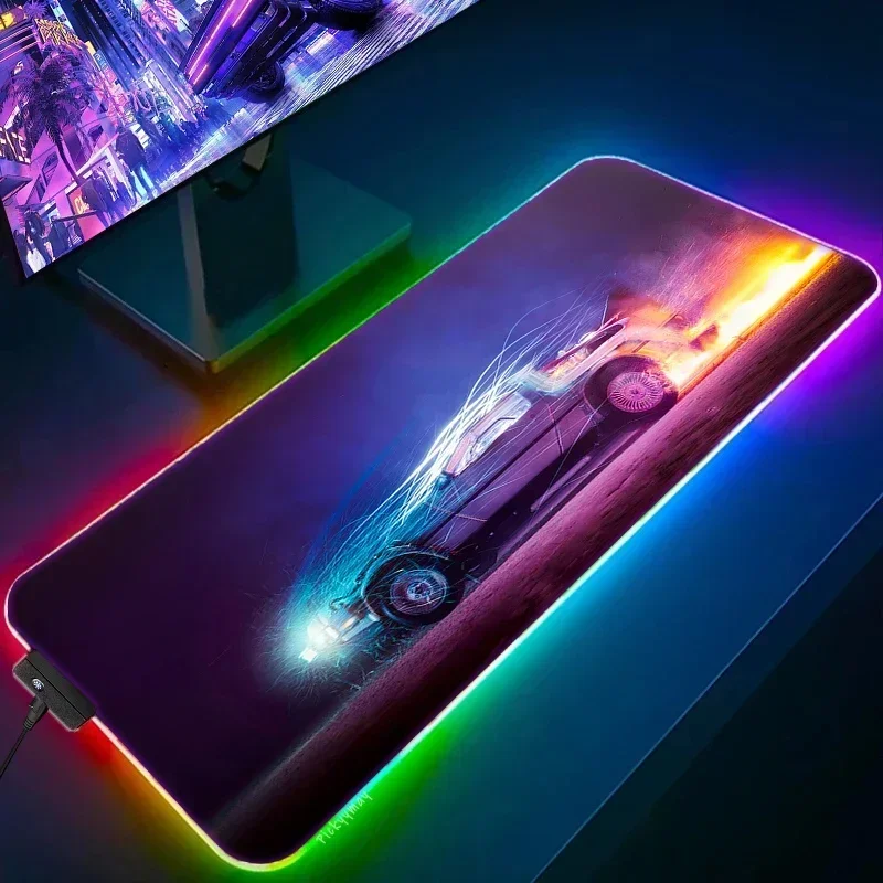 Cool and fashionable Car Large RGB Mouse Pad Gaming Mousepad LED Mousemat Luminous Desk Pads Gamer PC Keyboard Mats XL Table mat