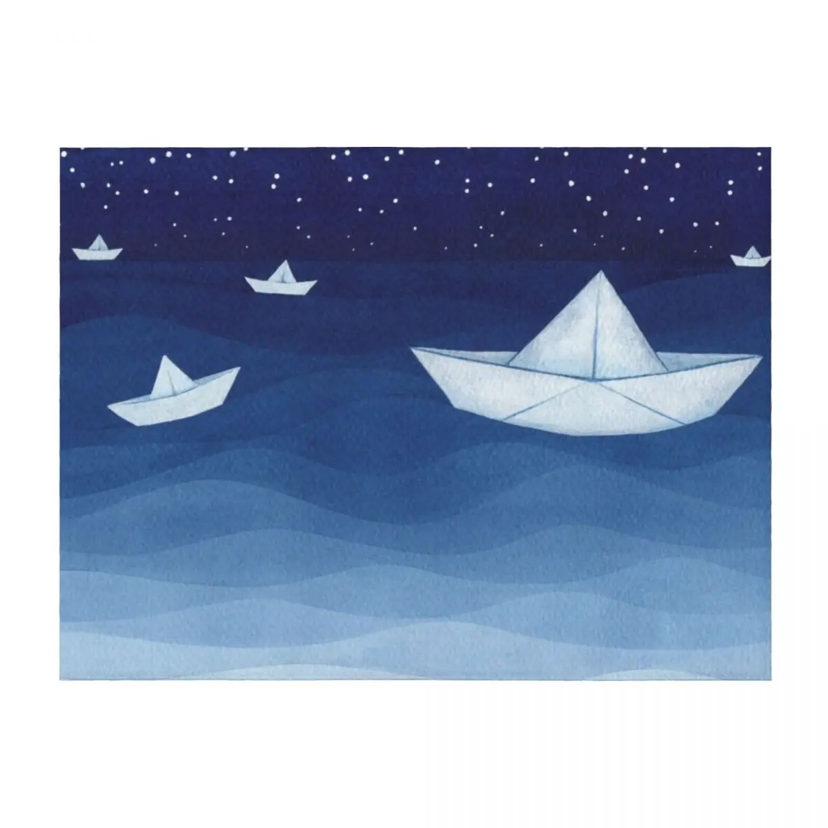 

Five sailboats, blue watercolor Throw Blanket Furry Flannel Sofa Throw Stuffeds Blankets