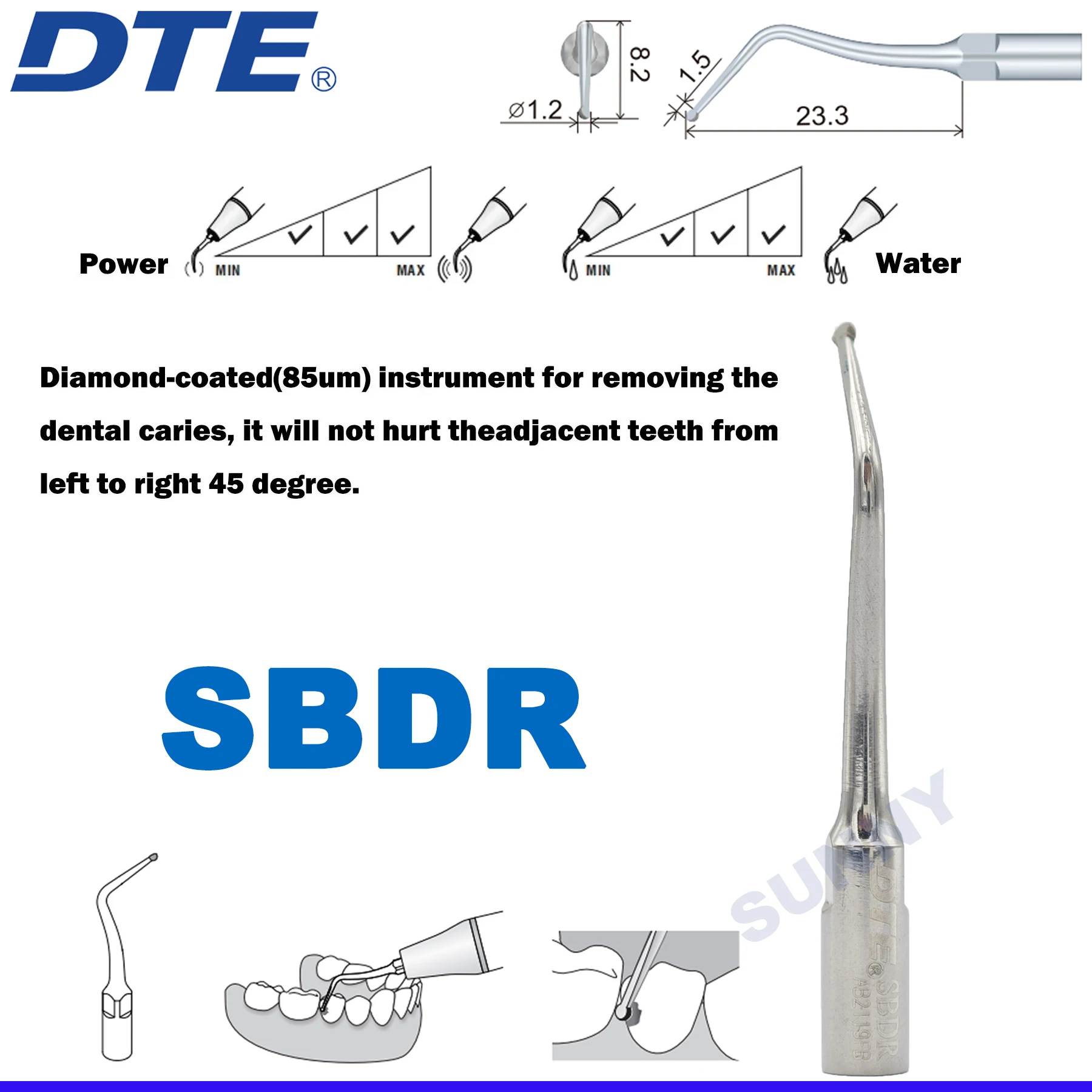 นกหัวขวาน DTE ทันตกรรม Ultrasonic Scaler เคล็ดลับ Cavity เคล็ดลับการเตรียม Fit SATELEC ACTEON NSK Scaler Handpiece