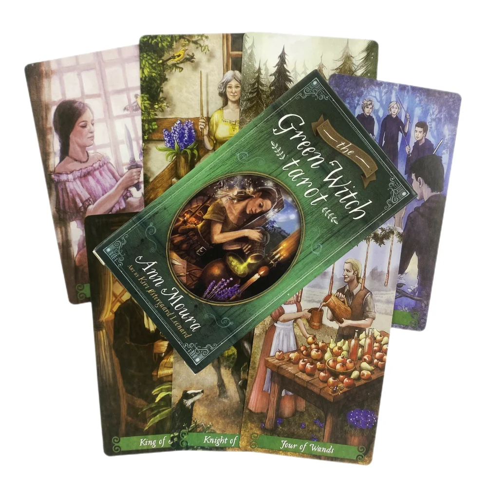 

The Green Witch Tarot Cards Game Fortune-telling Oracle Divination Visions Edition Creativity Messages Board Deck