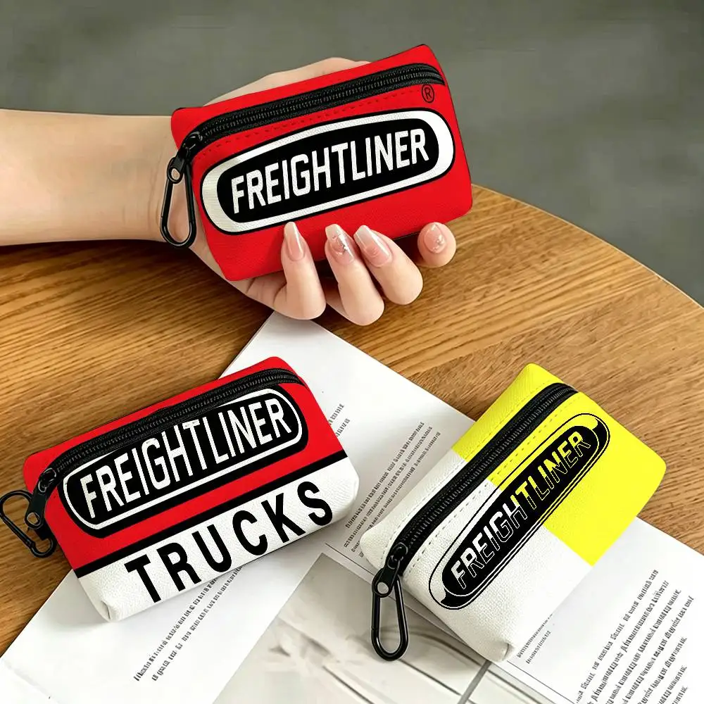 F-Freightliner Portable Oxford Fabric Mini Wallet Carabiner Design Small Coin Bag For Cards Keys Earphones