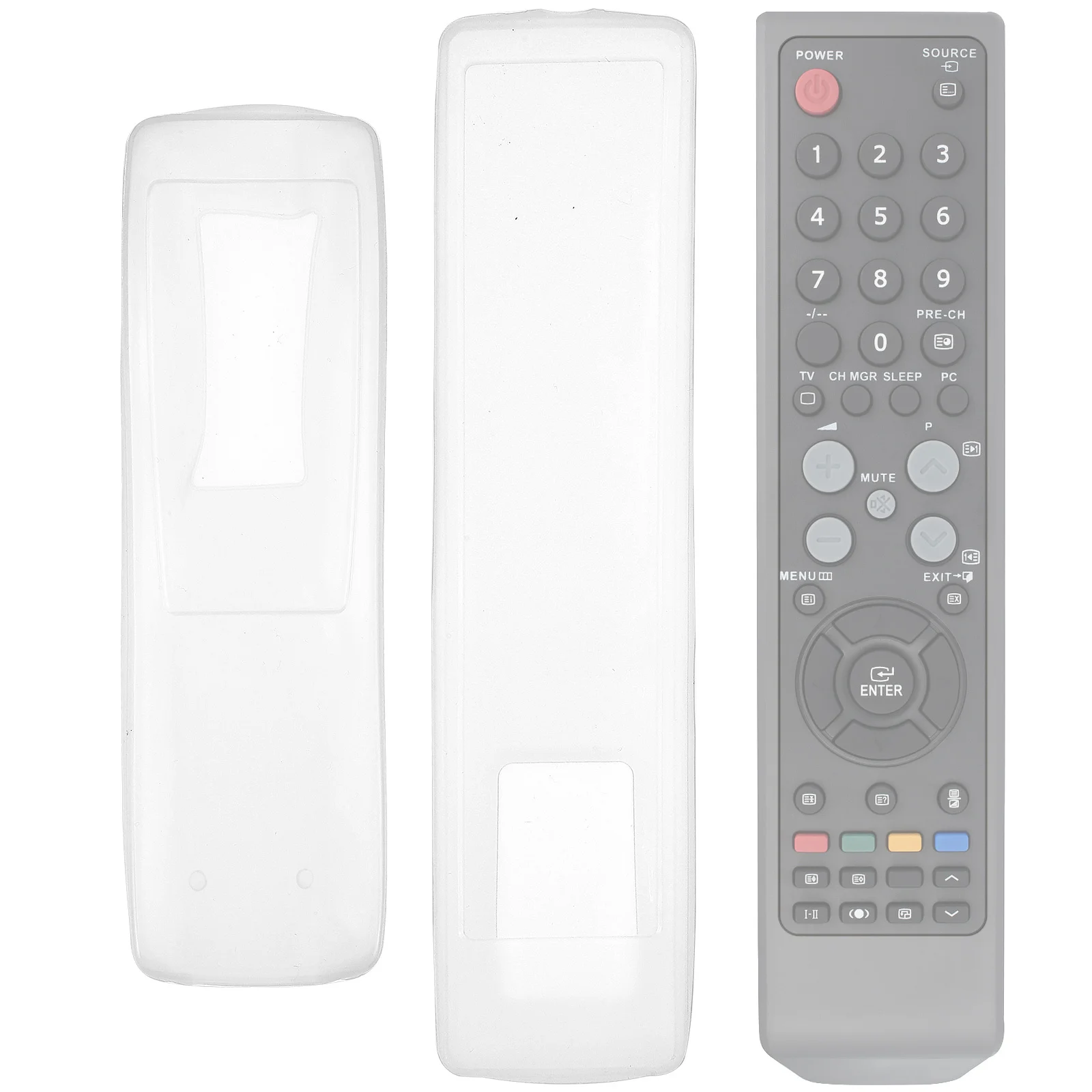 Casing Remote Control Silikon untuk TV dan Perangkat AC, Sarung Transparan dengan Pelindung Layar, 3 Unit