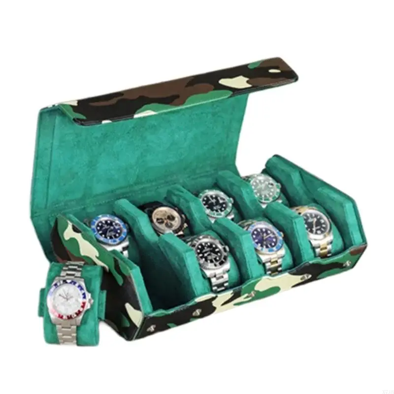 Versatile Camouflages Patterned Cowhides Leather Watch Box Wristwatch Container Fashionable Timepieces Storage Case