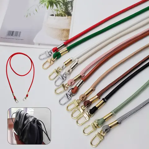 핸드백용 라운드 PU 가죽 스트랩, 크로스바디 백, 130cm 길이, 휴대폰 랜야드 교체 지갑 스트랩, DIY 가방 액세서리