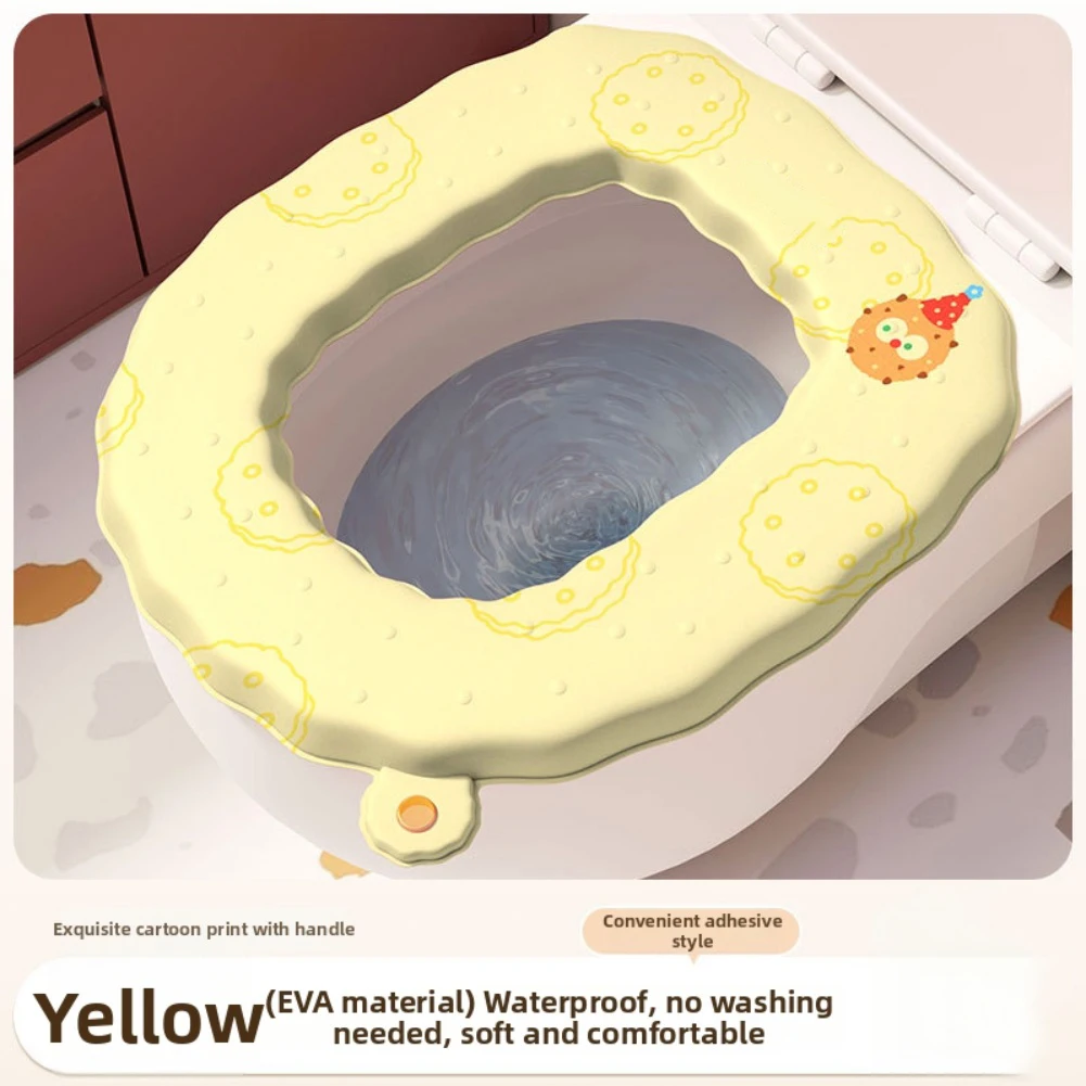 

Моющаяся накладка на унитаз из ЭВА, водонепроницаемая, мягкая, с ручкой, подходит для большинства форм сидений, для практичного обновления ванной комнаты