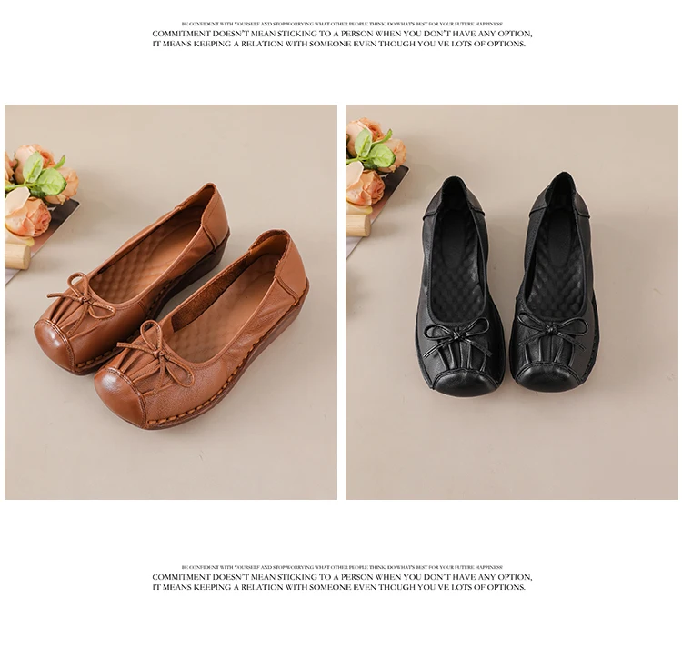 Neue Vintage-Pumps mit plissierter Schleife, Damen-Keilabsatzschuhe, flache Schuhe aus echtem Leder, handgefertigte Slip-On-Loafer für Damen, Retro-Hochzeitsschuhe in Rot. – Detail 21