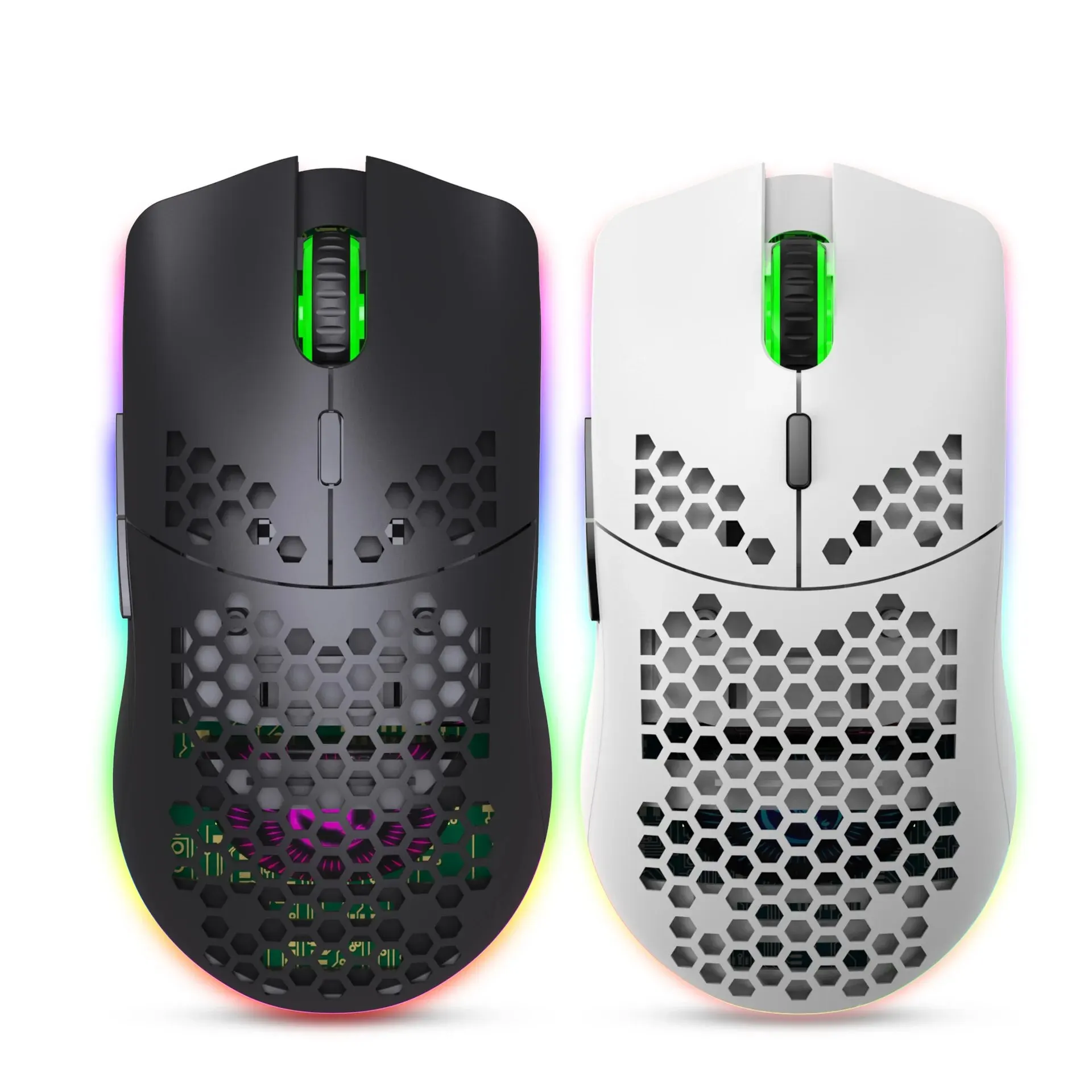 New T66 Rechargeable USB 2.4G Wireless Honeycomb Gaming Mouse RGB Lighting Mice Gamer Mouse For Notebook Desktop PC Computers